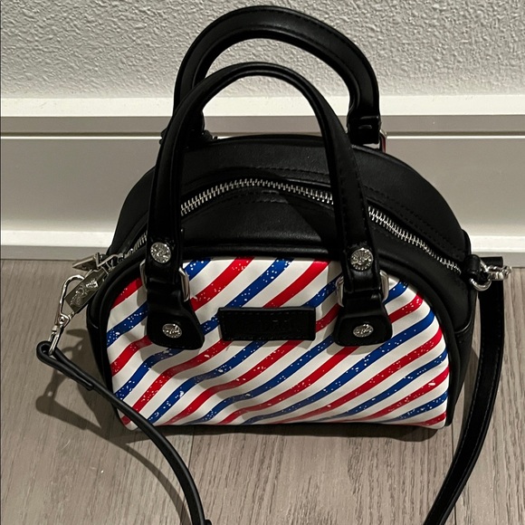 Y2K Von Dutch Black and Striped Mini Bag - Picture 2 of 3